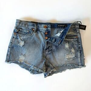 Blank NYC Distroyed Cut Off Button Fly Denim Shorts Medium Wash Women’s size 28